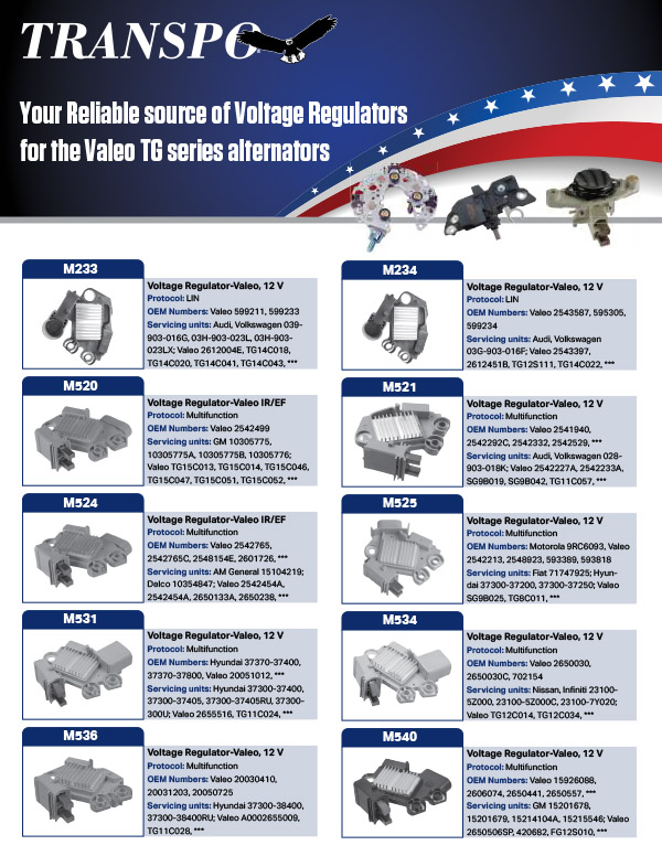 Valeo TG Series Regulators